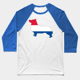 Swedish Vallhund Netherlands Flag Filled Baseball T-Shirt